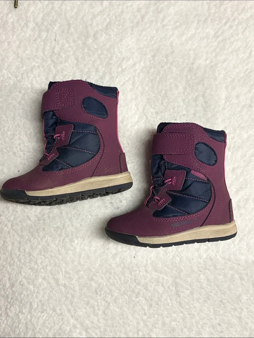 Merrell size 6 toddler Navy and Berry Winter Boots
